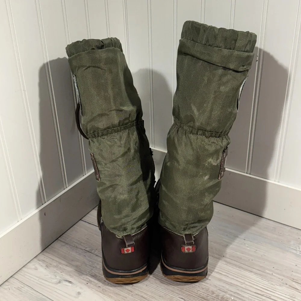 Pajar Canada Women's Snow Boots WATER PROOF Sherpa Lined Lace Up Toggle 6-6.5 US